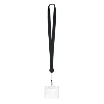 Smycz z wysuwanym uchwytem ZIP LANYARD - Czarny (MO9852-03)