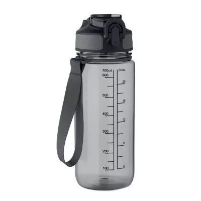 Butelka sportowa motywacyjna z RPET 700 ml ENKEL - Przezroczysty Szary (MO2792-27)