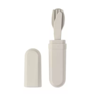 Zestaw sztućców w etui z PLA BITEFUL - Bezowy (MO2743-13)