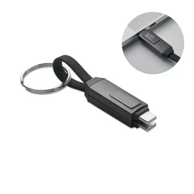 Brelok z kablem USB-C 60W z wyświetlaczem KEYSTO - Czarny (MO2682-03)