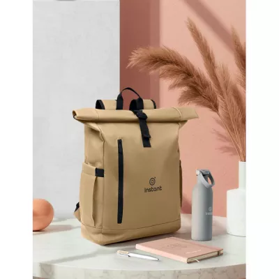 Plecak rolltop na laptop RPET 600D BANGKOK ROLL - Khaki (MO2643-39)