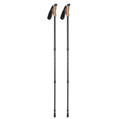 Kijki do nordic walking z korkowymi uchwytami NOLE - Czarny (MO2363-03)