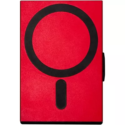 Magnetyczne etui na karty z ochroną RFID, wykonane z materiałów z certyfikatem RCS - Czerwony (12452821)