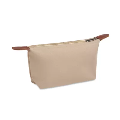 Kosmetyczka z RPET 600D z detalami z PU VANITY - Khaki (MO2961-39)