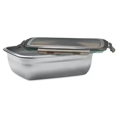 Lunchbox stalowy 1500 ml z przegrodą LOX PLUS - Przezroczysty Szary (MO2344-27)