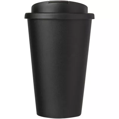 Kubek Americano® Eco z recyklingu o pojemności 350 ml z pokrywą odporną na zalanie - Czarny-Czarny (21042590)