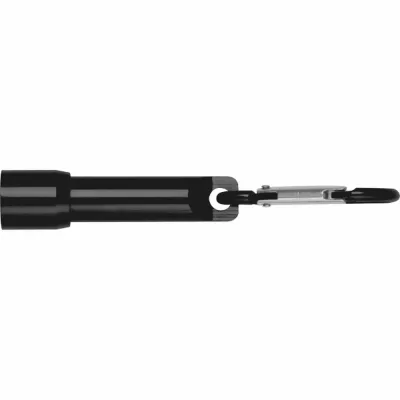 Mini latarka z aluminium z recyklingu BERGAMO - czarny (529303)