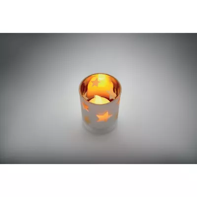 Świeczka LED tealight w szklanym słoiku LANDLE - Matowy Zloty (CX1572-98)