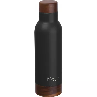Butelka termiczna ze stalowa z recyklingu COTE D'AZUR MoLu 630 ml - czarny (397803)