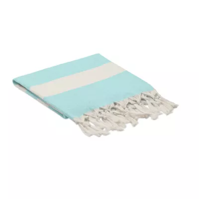 Ręcznik hammam z recyklingu 75x150 cm 140 g/m² AGOURA - Turkusowy (MO6554-12)