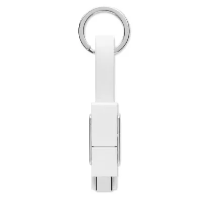 Brelok z kablem do ładowania 4 w 1 KEY C - Bialy (MO6820-06)