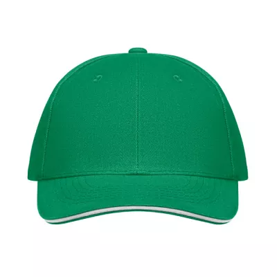 Czapka z daszkiem 6-panelowa 260 g/m² BUFFALO - Zielony Preriowy/Biały (MO1464-47)