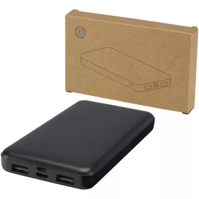 Intan powerbank o pojemności 10 000 mAh i mocy 10 W z tworzyw sztucznych pochodzących z recyklingu - Czarny (12445890)