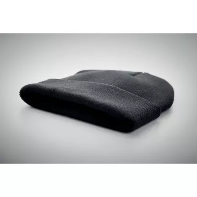 Czapka zimowa unisex z dzianiny RPET POLO RPET - Czarny (MO9965-03)