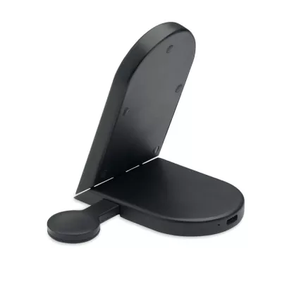 Ładowarka magnetyczna 3 w 1 składana 15W ELASTI - Czarny (MO3206-03)
