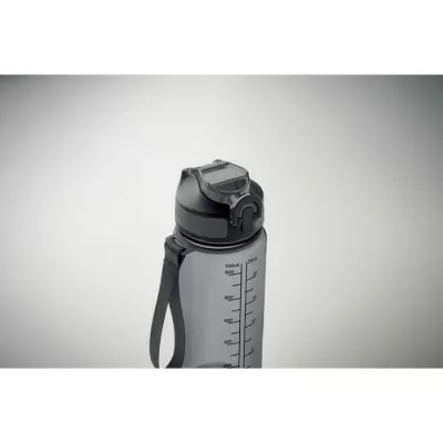 Butelka sportowa motywacyjna z RPET 700 ml ENKEL - Przezroczysty Szary (MO2792-27)
