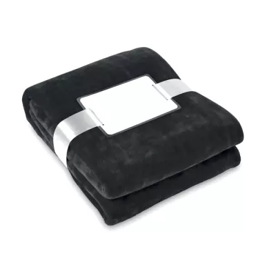 Koc polarowy 120x150 cm 280 g/m² DAVOS - Czarny (MO9088-03)