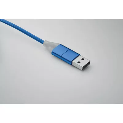 Kabel do ładowania 4 w 1 z brelokiem BLUE - Niebieski (MO2141-37)