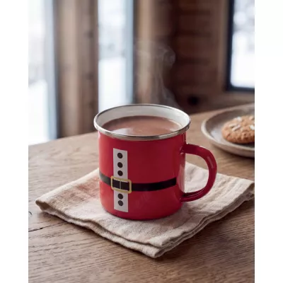Kubek emaliowany Mikołaj 300 ml SANTAMEL - Czerwony (CX1596-05)