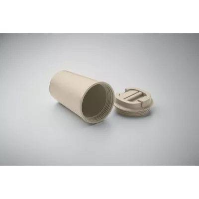 Kubek dwuścienny z PLA 350 ml BEIBAKU - Bezowy (MO2310-13)