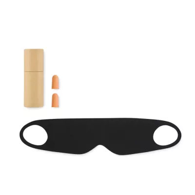 Zestaw podróżny maska na oczy i zatyczki MASKSET - Bezowy (MO2472-13)