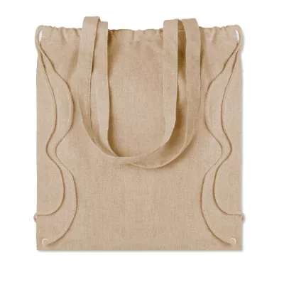 Torba ze sznurkiem z recyklingu 140 g/m² MOIRA DUO - Bezowy (MO9603-13)