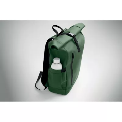 Plecak rolltop na laptop RPET 600D BANGKOK ROLL - Ciemnozielony (MO2643-60)