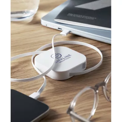 Kabel zwijany USB-C 100W LINEA 100 - Bialy (MO2924-06)
