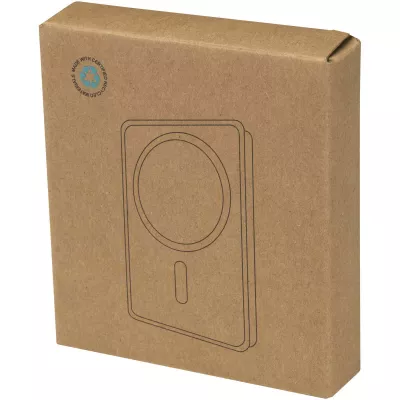 Powerbank Avis 10 000 mAh z recyklingowanego aluminium, z wbudowanym magnesem  - Gun metal (12444582)