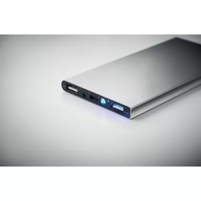 Powerbank 8000 mAh aluminiowy POWERFLAT8C - Srebrny Mat (MO2340-16)