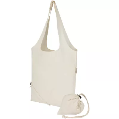 Madras Blend - torba na zakupy, wykonana z recyklingowanej baweły o gramaturze 140 g/m² posiadającej certyfikat GRS, składana - Piasek pustyni (12080506)