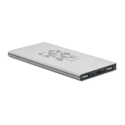 Powerbank 8000 mAh aluminiowy POWERFLAT8C - Srebrny Mat (MO2340-16)