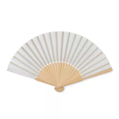 Wachlarz bambusowy z papierem FANNY PAPER - Bialy (MO6828-06)