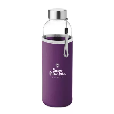 Butelka szklana 500 ml w neoprenowym etui UTAH GLASS - Fioletowy (MO9358-21)