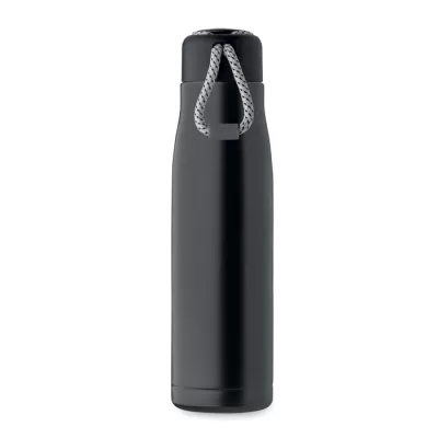 Butelka termiczna z uchwytem sznurkowym 500 ml CORDLE - Czarny (MO2413-03)