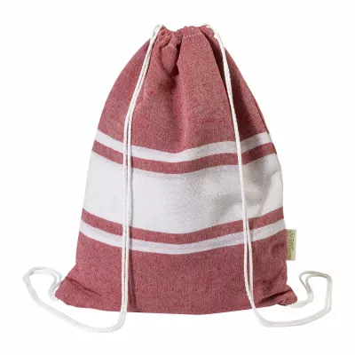 Tortuga ręcznik plażowy z recyklingowanej bawełny i torba ze ściągaczem - czerwony (AP800605-05)