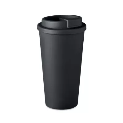Kubek dwuścienny z PP 450 ml TUESDAY - Czarny (MO6244-03)