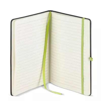 Notatnik Iroko z twardą okładką Laser A5 - czarno / jasnozielony (LT92090-N0232)