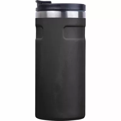 Kubek termiczny ze stali z recyklingu 450 ml SILVIO - czarny (8536503)