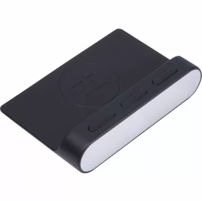 Budzik z bezprzewodową ładowarką ADELAIDE - czarny (532503)