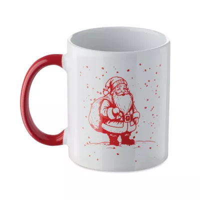 Kubek ceramiczny świąteczny 300 ml FESTIMUG - Bialy/Czerwony (CX1571-35)