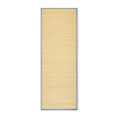 Mata plażowa ze słomy zwijana 180x60 cm RAFIA - Niebieski (MO2833-37)