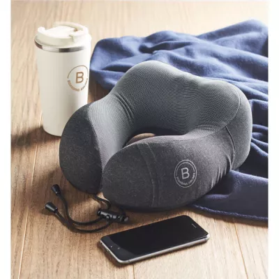 Poduszka podróżna z workiem RPET BANTAL - Kamienny Szary (MO6709-15)