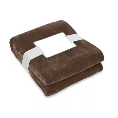 Koc polarowy RPET 120x150 cm 280 g/m² LOGAN - Czekolada (MO6804-41)