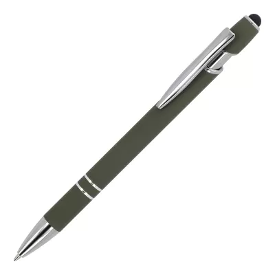 Długopis metalowy gumowany z touch-penem Paris  - Dried Green (LT87782-N0049)