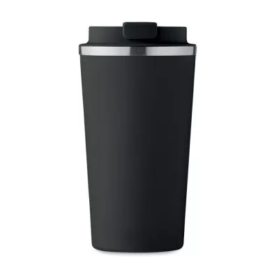 Kubek termiczny ze stali z recyklingu 510 ml BRACE + - Czarny (MO6579-03)