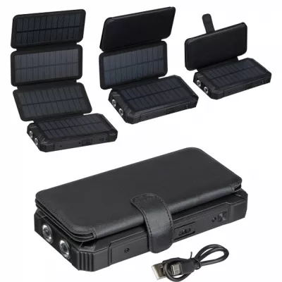 Power bank 20000 mAh solarny PETRA - czarny (3389903)