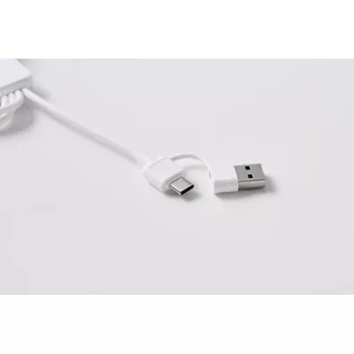 Brelok z kablem do telefonu i zegarka ICAB - Bialy (MO2722-06)