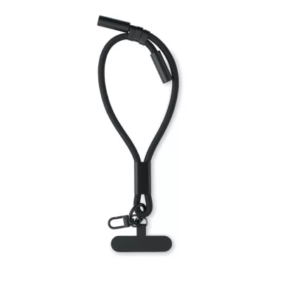 Smycz krótka do telefonu z kablem 60W VRIST - Czarny (MO2681-03)