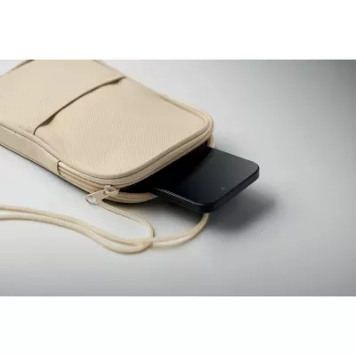 Saszetka podróżna RPET 600D na sznurku KOROVIN POUCH - Bezowy (MO2675-13)